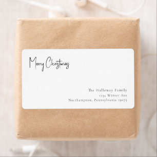 Modern Christmas Script Return Address Package