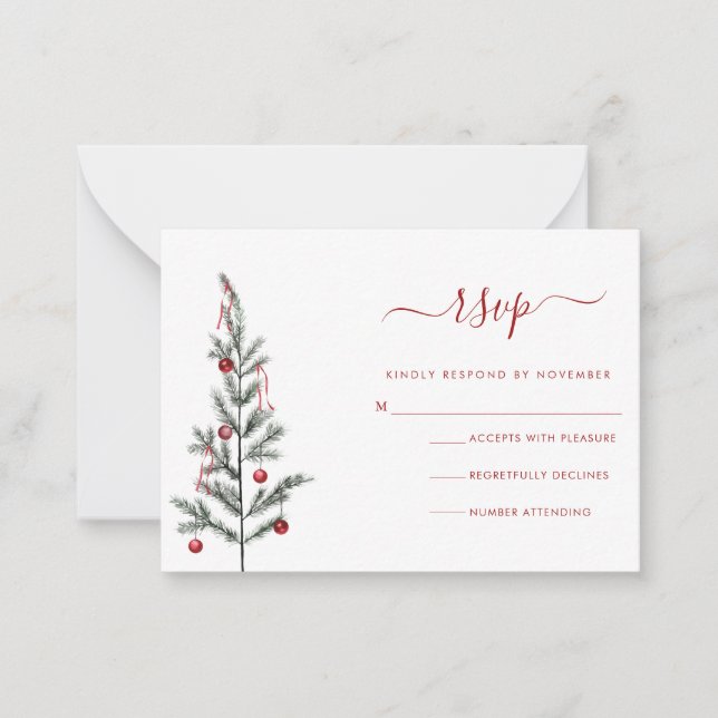 Modern Christmas Script RSVP Card (Front)