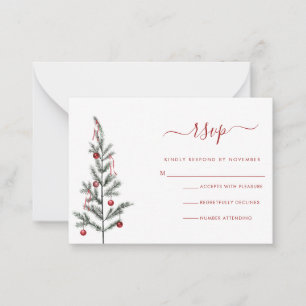 Modern Christmas Script RSVP Card