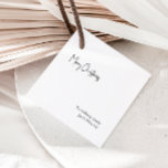 Modern Christmas Script Square Family Gift Tag<br><div class="desc">This modern Christmas script square family gift tag is perfect for your minimalist shabby chic boho black and white holiday wedding. The minimal whimsical handwritten calligraphy is delicate and rustic while staying classy and elegant. The design reflects a simple all-white winter day and evokes memories of a more simplistic life....</div>