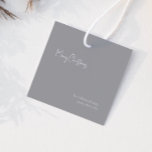 Modern Christmas | Silver Square Family Gift Tag<br><div class="desc">This modern Christmas | silver square family gift tag is perfect for your minimalist shabby chic boho silver and white holiday greeting. The minimal whimsical handwritten calligraphy is delicate and rustic while staying classy and elegant. You will find that everything about this product is editable, so feel free to add...</div>