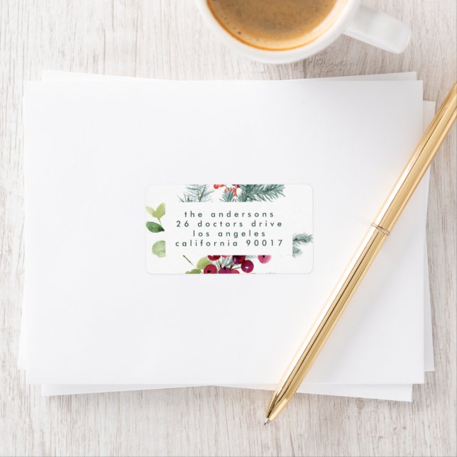Modern Christmas Simple Holiday Return Address Label (Insitu)