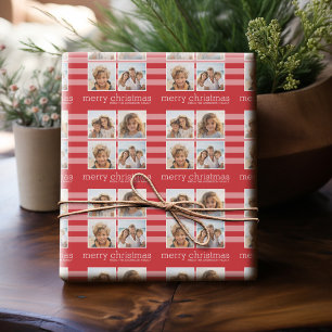 Modern Christmas - Simply Red and White Photo Wrapping Paper