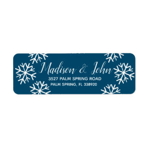 Modern Christmas Snowflake Scatter Address