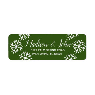 Modern Christmas Snowflake Scatter Address