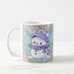 Modern Christmas Snowman Pastel Purple  Coffee Mug