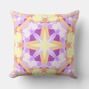Modern Christmas Star Festive Purple Gold Yellow Throw Pillow