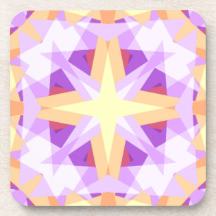 Modern Christmas Star Festive Purple Red Yellow Coaster