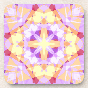 Modern Christmas Star Festive Purple Red Yellow Coaster