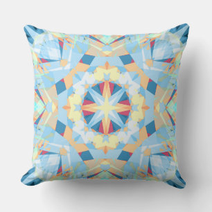 Modern Christmas Star Winter Blue Gold Yellow Throw Pillow