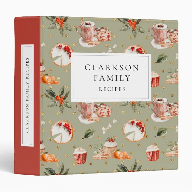 Modern Christmas Sweets Recipe Book Binder (Front/Spine)