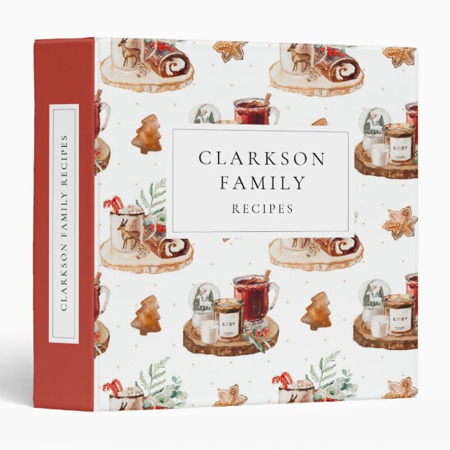 Modern Christmas Sweets Recipe Book Binder (Front/Spine)