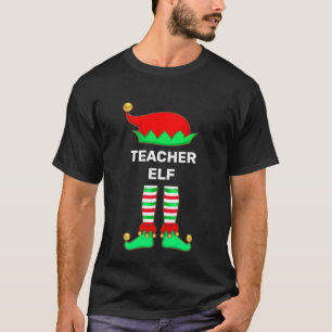 Modern Christmas Teacher Elf T-Shirt