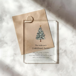 Modern Christmas Tree Acrylic Party Acrylic Invitations