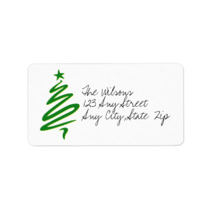Modern Christmas Tree Address Labels