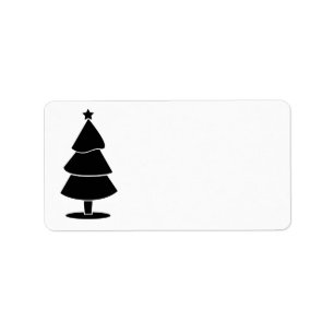 Modern Christmas Tree Blank Label