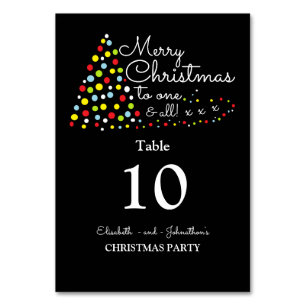 Modern Christmas Tree, Christmas Table Number