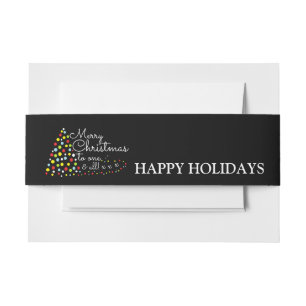 Modern Christmas Tree, Happy Holidays Invitation B Invitation Belly Band