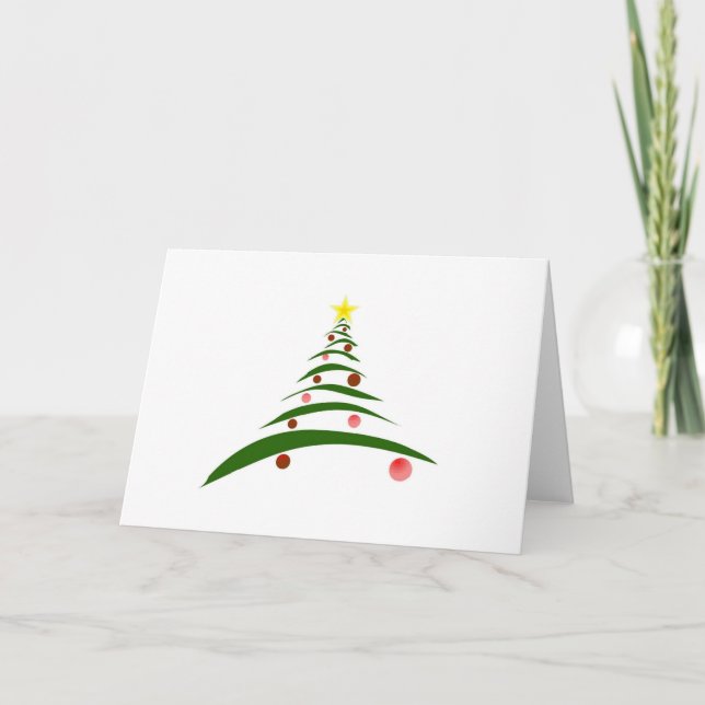 Modern Christmas Tree Holiday Card (Front)