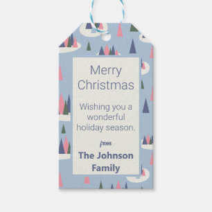 Modern Christmas Tree Holiday Gift Tags