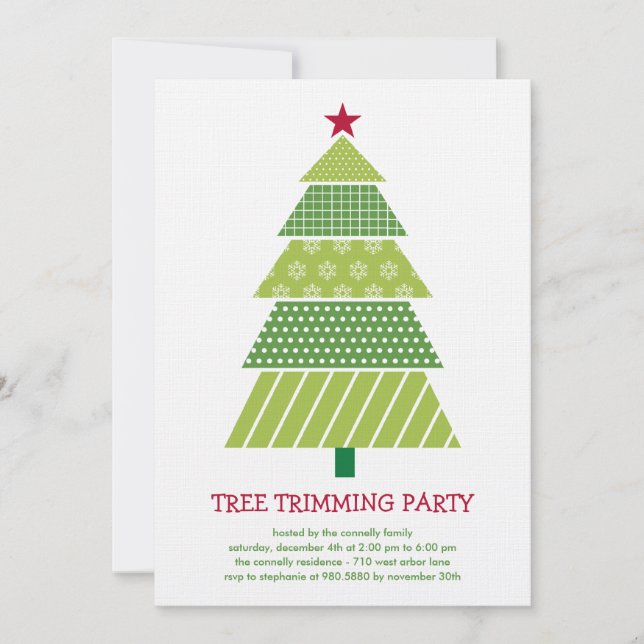 Modern Christmas Tree Holiday Party Invitation (Front)