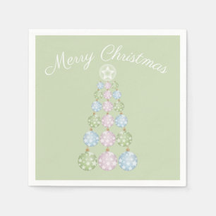 Modern Christmas Tree In Three Pastel Colours Napkin