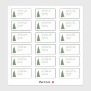 Modern Christmas Tree Individual Name & Address