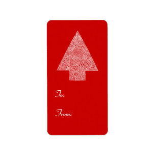 Modern Christmas Tree Label