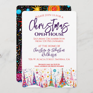 Modern Christmas Tree Open House Invitation