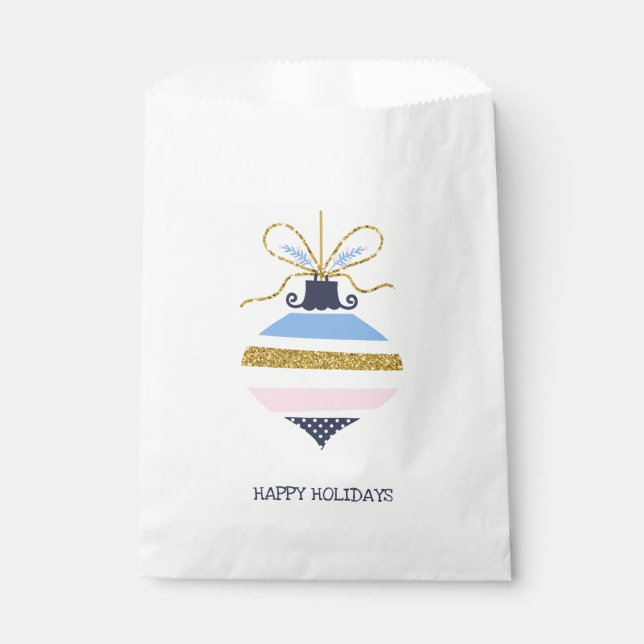Modern Christmas Tree Ornament Favour Bag (Front)
