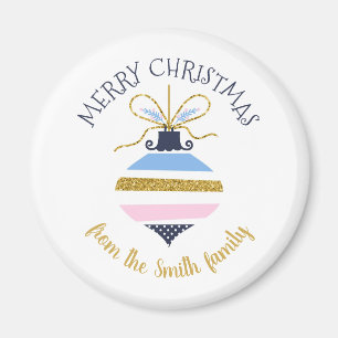 Modern Christmas Tree Ornament Personalized Magnet