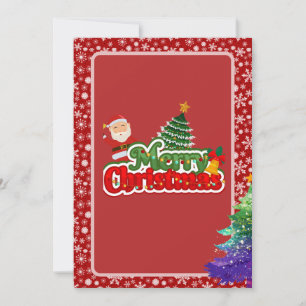 Modern Christmas Tree Painting Colorful Holiday Card