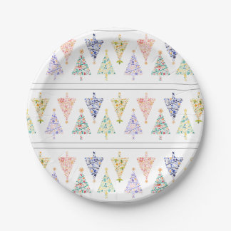 Modern Christmas Tree Party Plates - set 2