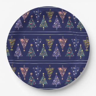 Modern Christmas Tree Party Plates - set 3