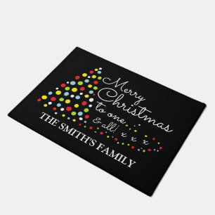 Modern Christmas Tree, Personalised Family Name Do Doormat