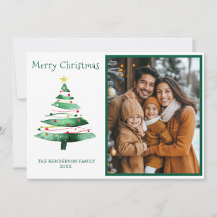 MODERN CHRISTMAS TREE PHOTO HOLIDAY CARD