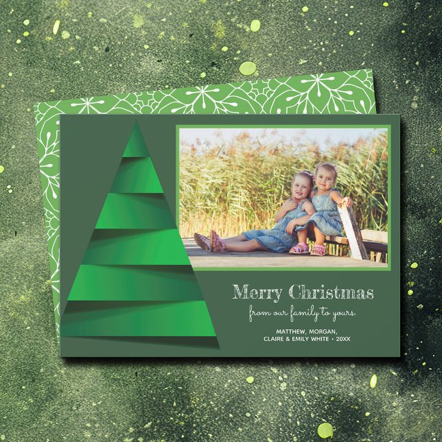 Modern Christmas Tree Photo Holiday Card (Modern Christmas Tree Photo Holiday Cards - PRINTED and/or INSTANT DOWNLOAD)