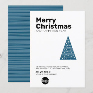 Modern Christmas Tree - sans serif Business Holiday Card