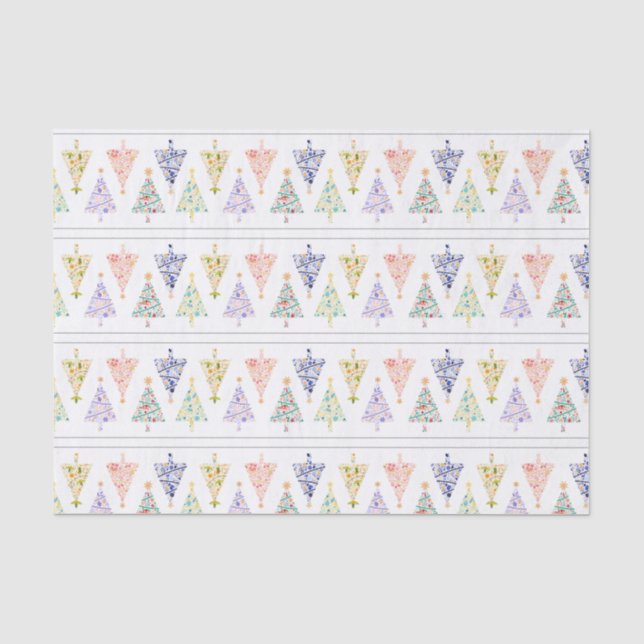 Modern Christmas Tree Tissue Paper (Front)