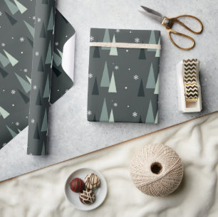 Modern Christmas Tree Wrapping Paper