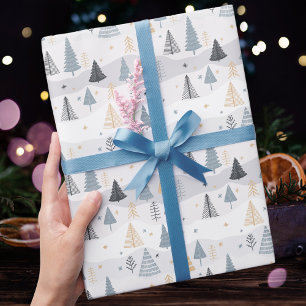 Modern Christmas Tree  Wrapping Paper