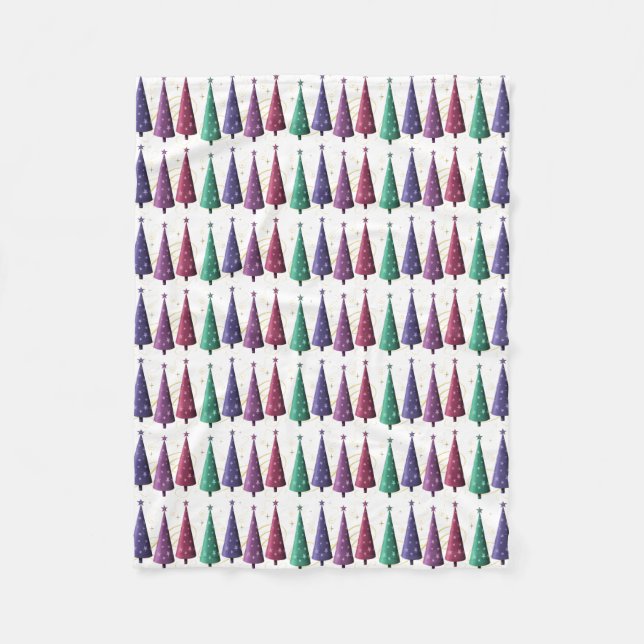 Modern Christmas Trees Blanket (Front)