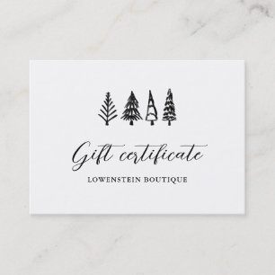 Modern Christmas Trees   Gift Certificate Script