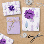 Modern Christmas Trees Lavender Pattern Trio Wrapping Paper Sheet<br><div class="desc">A collection of coordinated lavender, lilac or light purple and periwinkle blue modern abstract Christmas and forest trees and winter snow patterns. ASSISTANCE: For help with design modification or personalization, colour change, resizing, transferring the design to another product or if you would like coordinating items, contact the designer BEFORE ORDERING...</div>