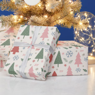 Modern Christmas Trees Pattern Wrapping Paper