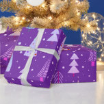 Modern Christmas Trees Purple Pink Blue Pattern Wrapping Paper<br><div class="desc">Modern Christmas holiday season giftwrap roll featuring a pattern of modern, abstract Christmas trees and forest trees in winter snow in purple, pink and blue colours. ASSISTANCE: For help with design modification or personalization, transferring the design to another product or if you would like coordinating items, contact the designer BEFORE...</div>