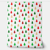 Modern Christmas Trees - Red Green and Gold