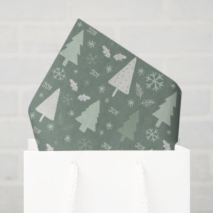 Modern Christmas Trees Sage Green Tissue Paper