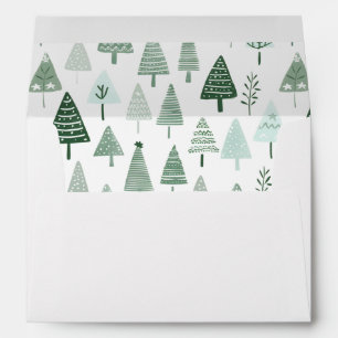 Modern Christmas Trees Sage Olive Green Pattern Envelope