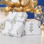 Modern Christmas Trees Sage Olive Green Pattern Wrapping Paper<br><div class="desc">Modern Christmas holiday season giftwrap roll featuring a pattern of modern, abstract Christmas trees and forest trees in winter snow in sage green and olive green colours. ASSISTANCE: For help with design modification or personalization, colour change, resizing, transferring the design to another product or if you would like coordinating items,...</div>